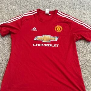 Adidas Red Manchester United Soccer Jersey